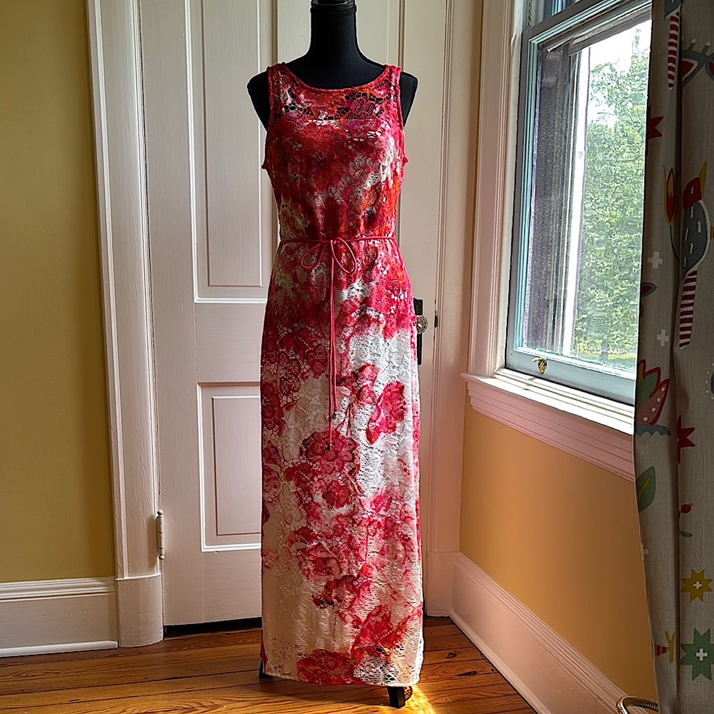 Lace Maxi dress with white underdress